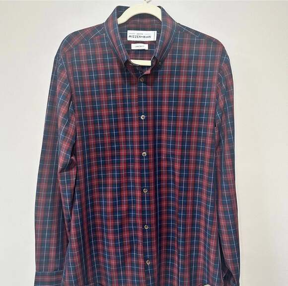 Mizzen + Main Other - Mizzen & Main Draper Leeward Long Sleeve Mens L Trim Fit Plaid Button Up Shirt